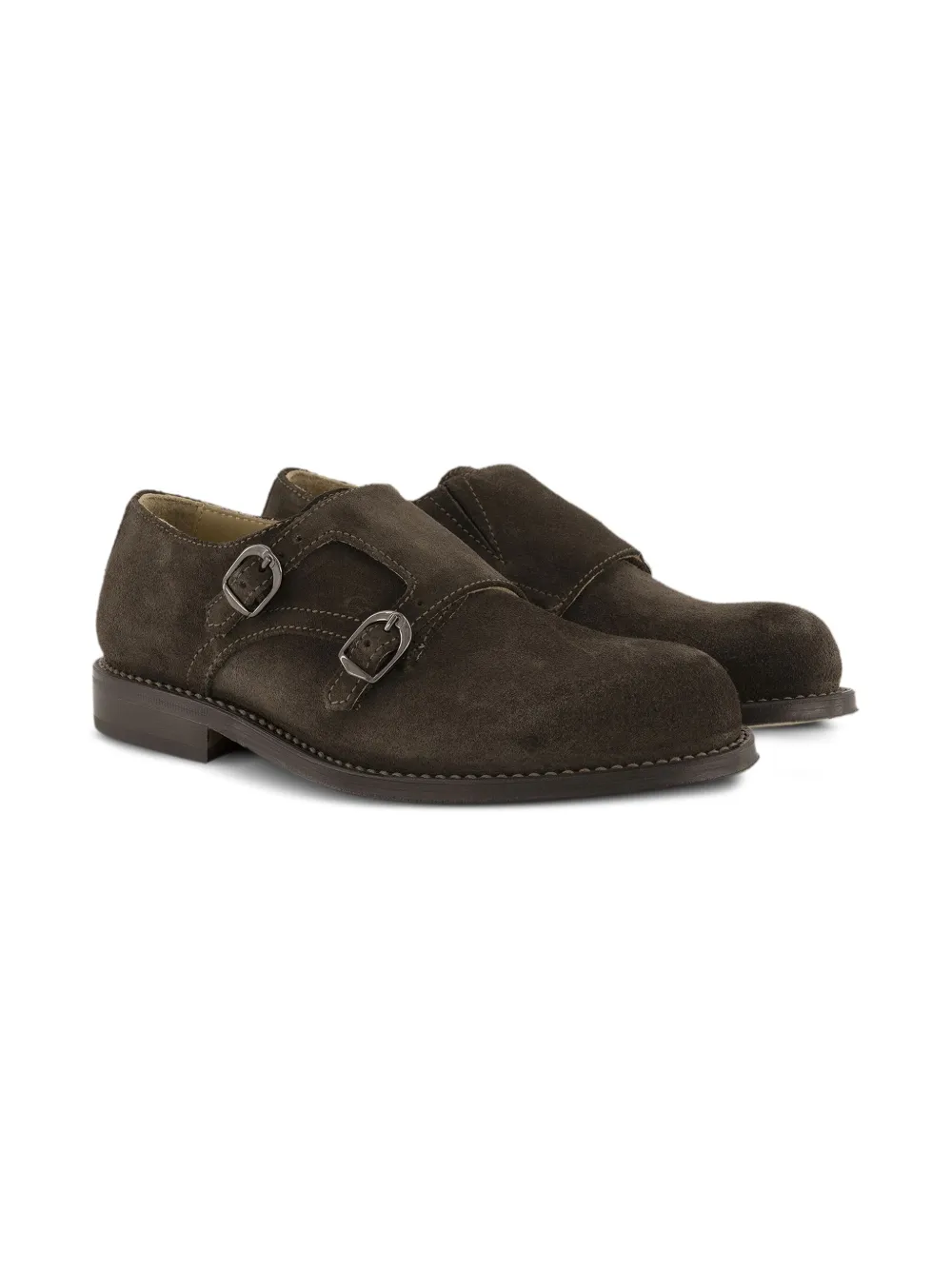 Gallucci Kids suede moccasins Brown
