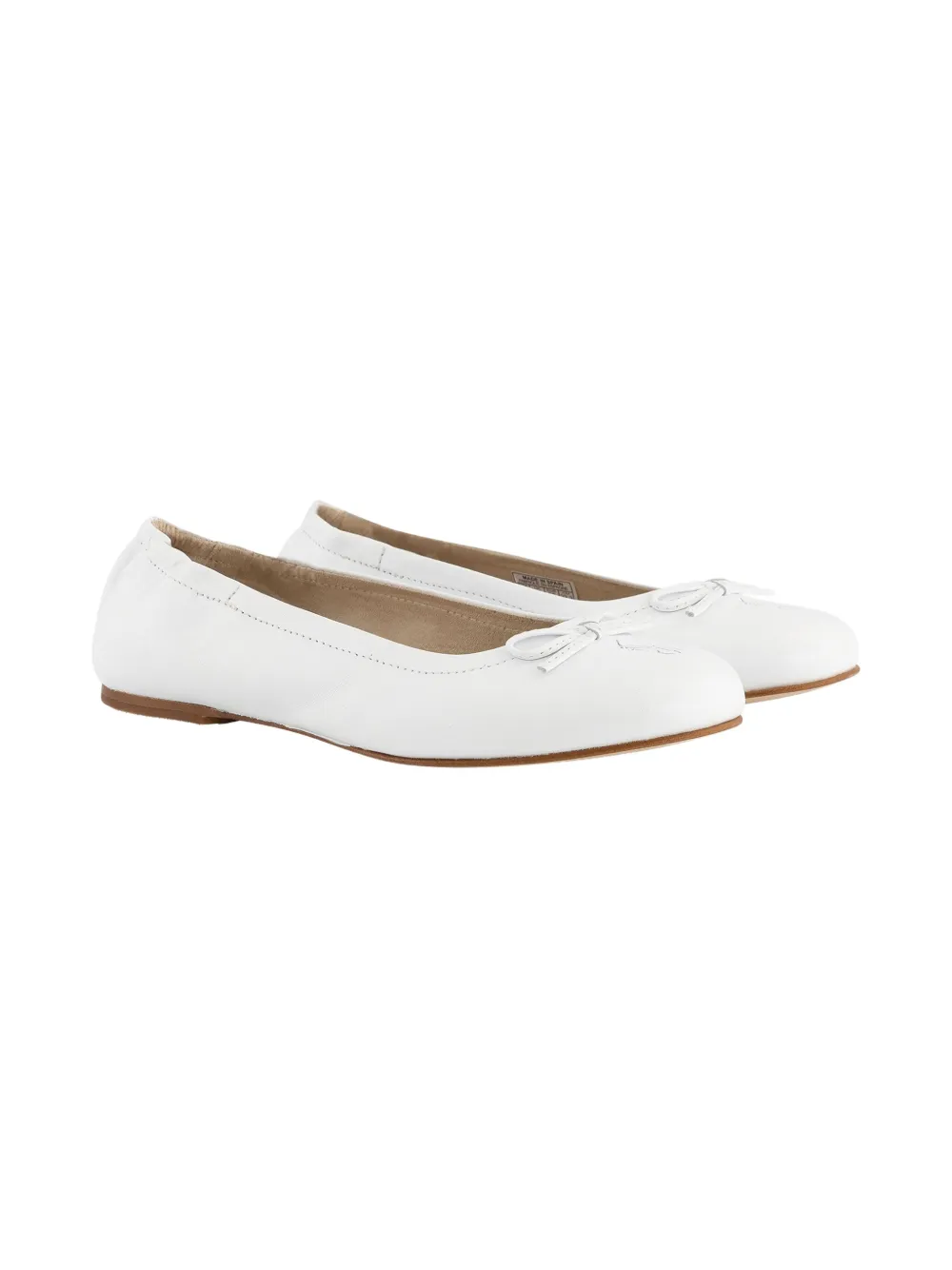 POLO RALPH LAUREN KIDS leather ballerina shoes White