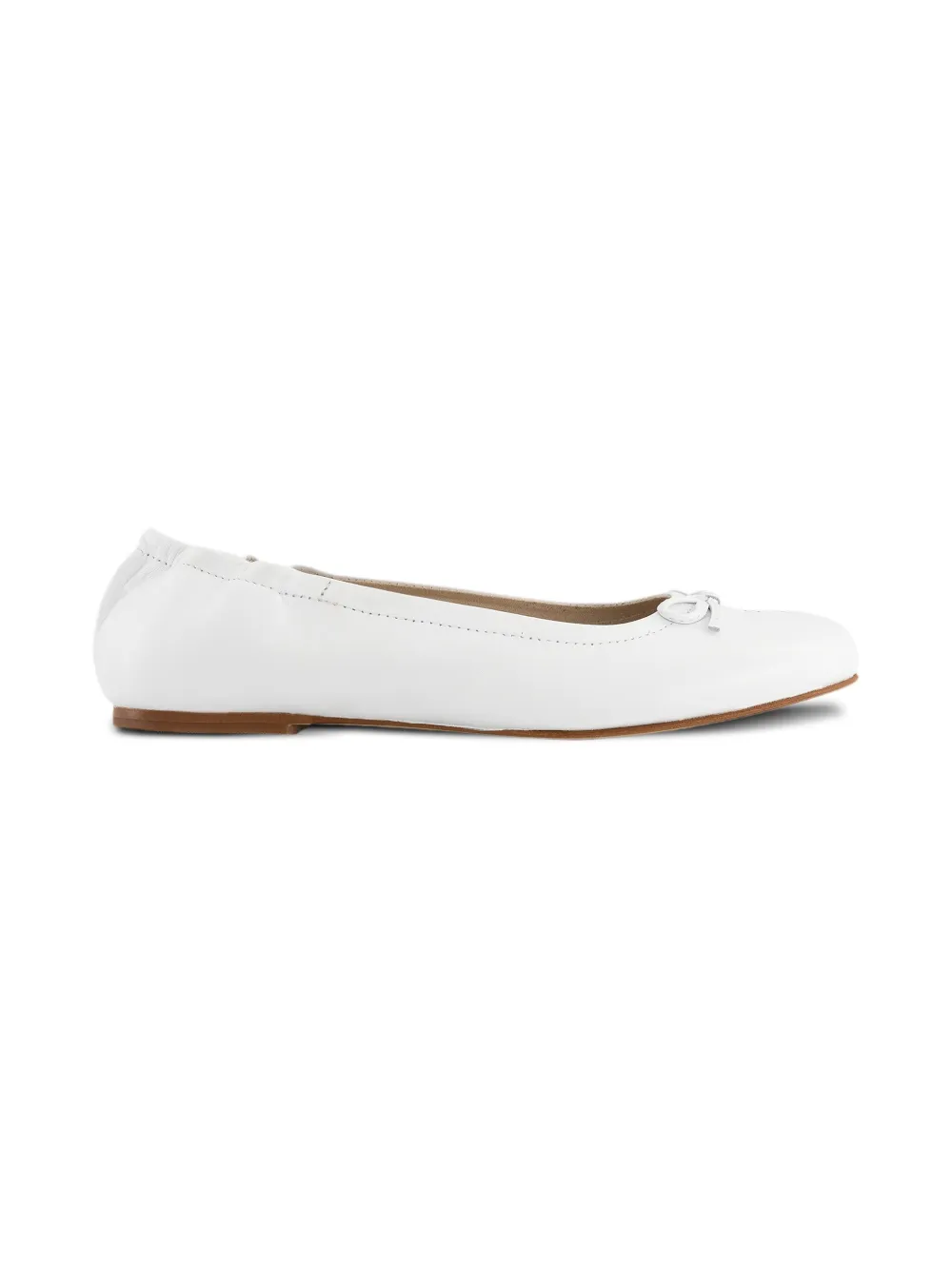 POLO RALPH LAUREN KIDS leather ballerina shoes White