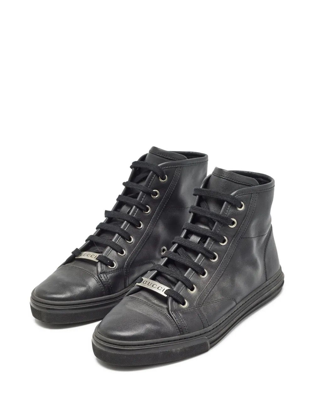 Gucci Pre-Owned Leren sneakers - Zwart