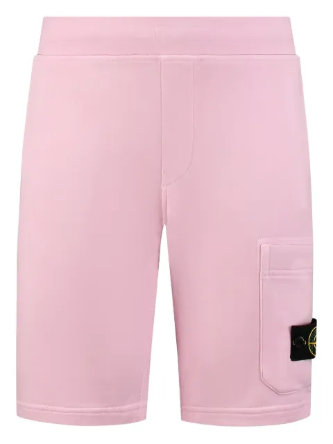 Stone Island Junior Compass-badge cotton shorts