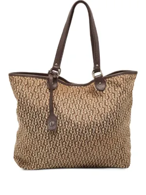Aigner Vintage モノグラム レザートリム トートバッグ | ニュートラル