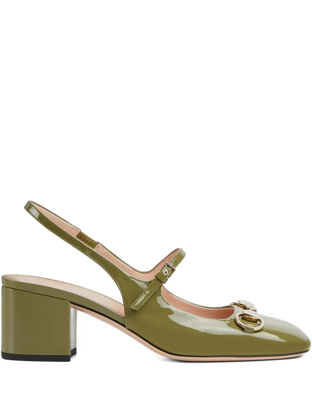 Gucci 55mm Horsebit buckle-detail slingback pumps Green