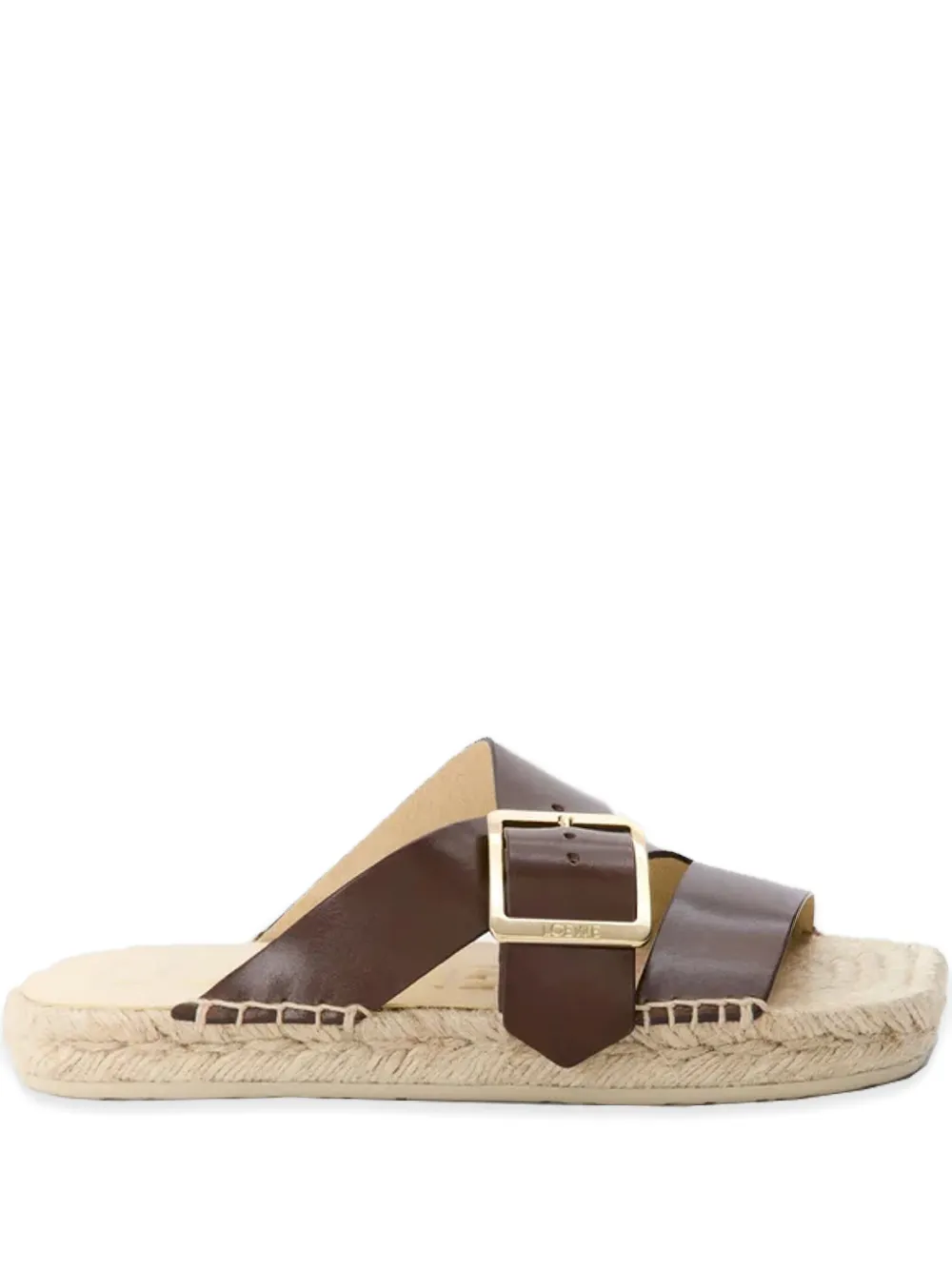 LOEWE buckle-fastening espadrille slides Neutrals