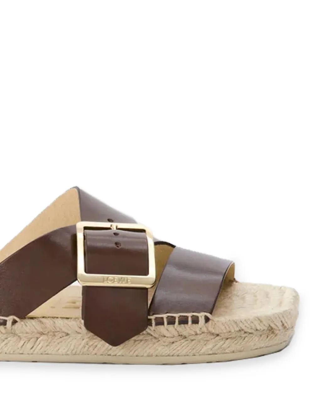 LOEWE buckle-fastening espadrille slides Neutrals