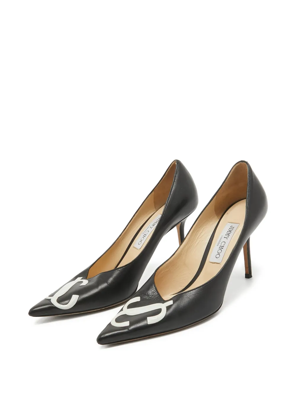 Jimmy Choo Pre-Owned 90 mm leren pumps met hak - Zwart