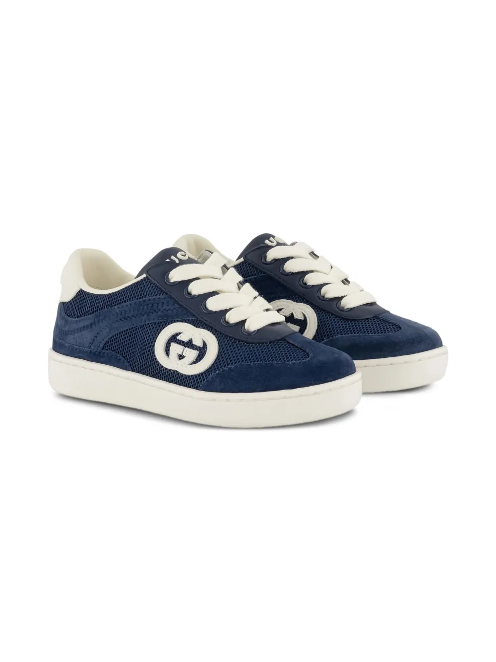  Gucci Kids Logo-patch Sneakers - Blue 
