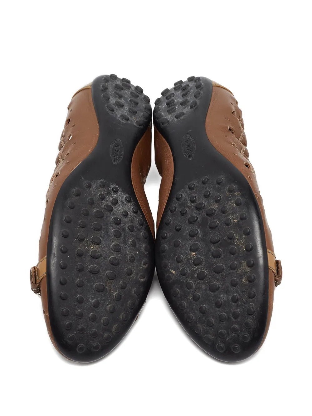 Pre-owned Tod's Vintage  Leather Ballet Flats In Brown