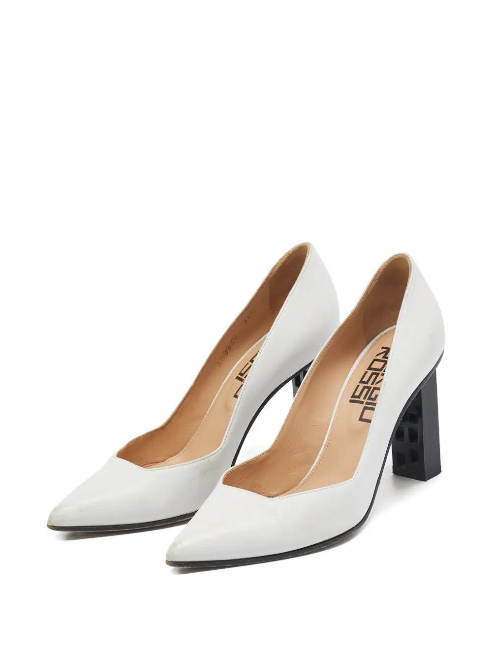 Sergio Rossi Vintage Pumps met leren hak - Wit