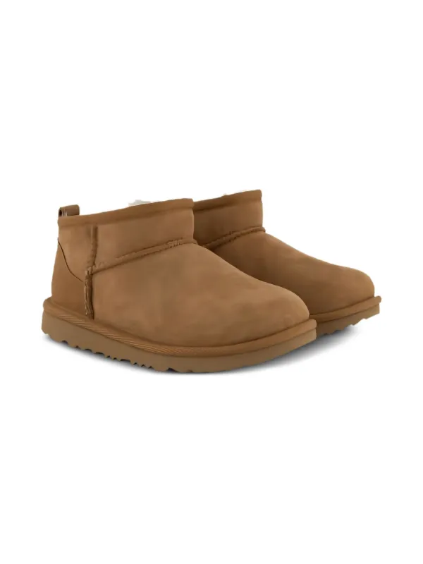 UGG Kids レザーアンクルブーツ | ブラウン | FARFETCH JP