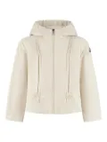 Moncler Enfant logo-patch jacket - 081 White Ivory