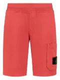 Stone Island Junior Compass-badge cotton shorts - Red