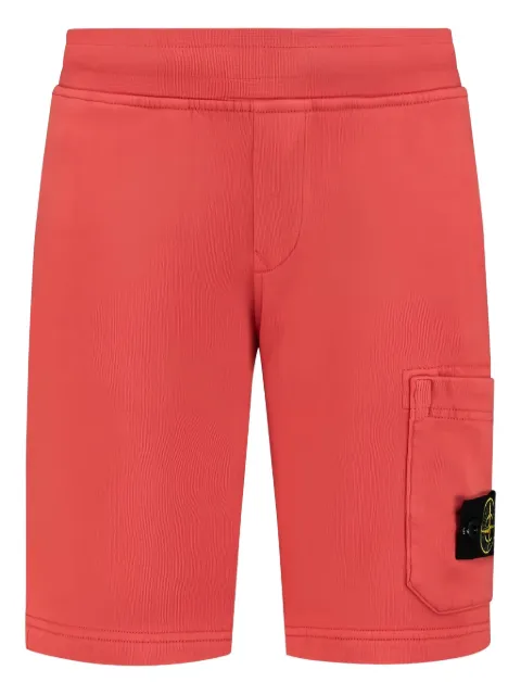 Stone Island Junior Compass-badge cotton shorts