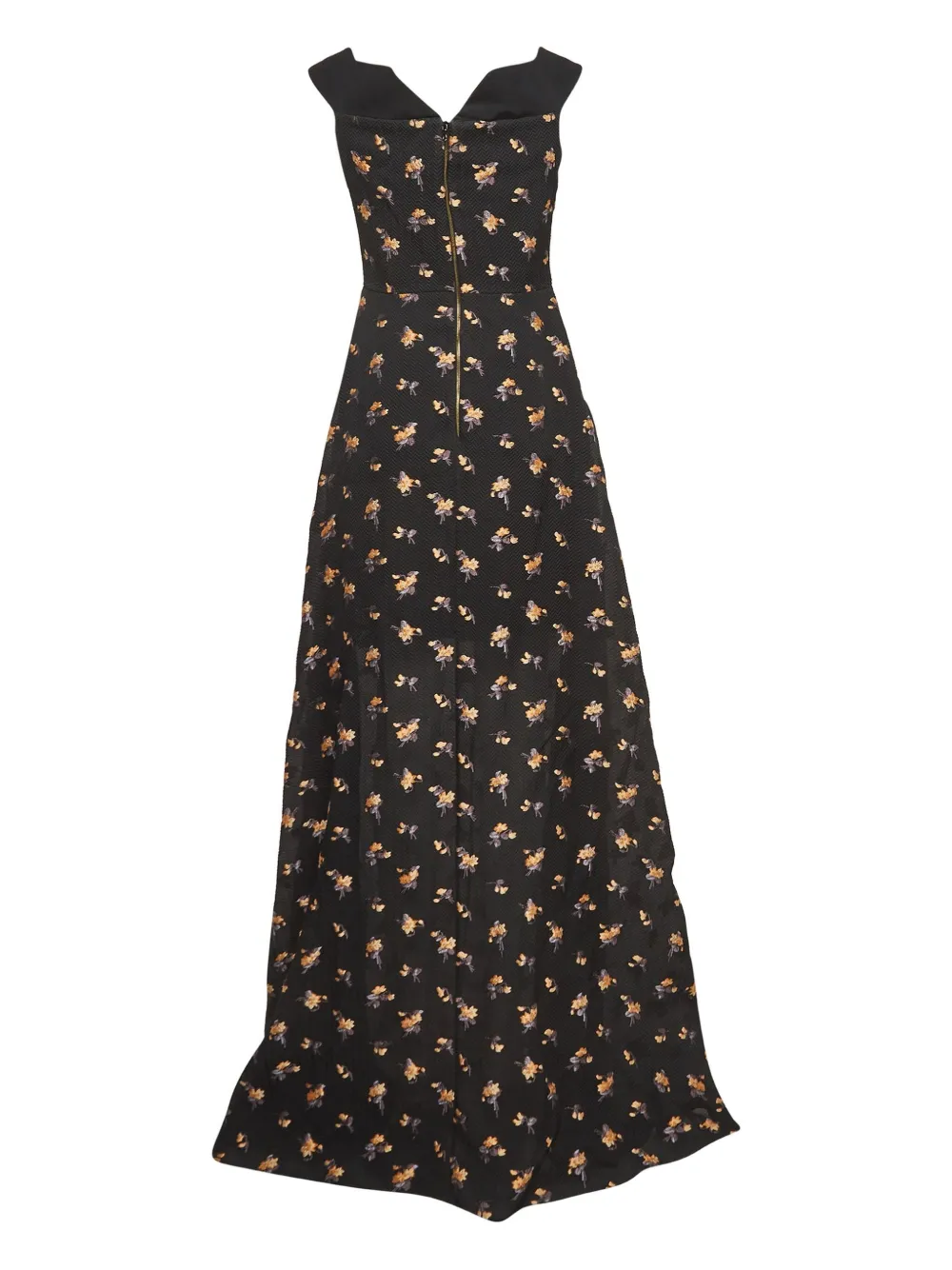 Roland Mouret Maxi-jurk met bloemenprint - Zwart