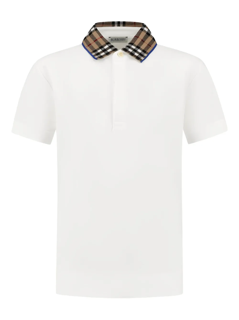 Burberry Kids checked-collar polo shirt Wit