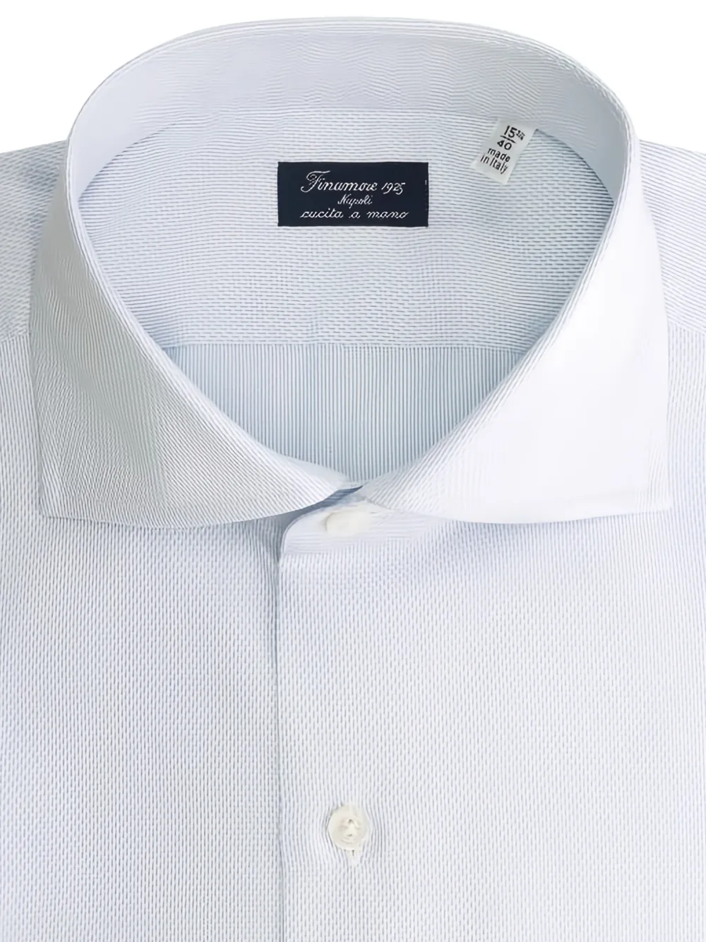 Finamore 1925 Napoli textured cotton shirt Wit
