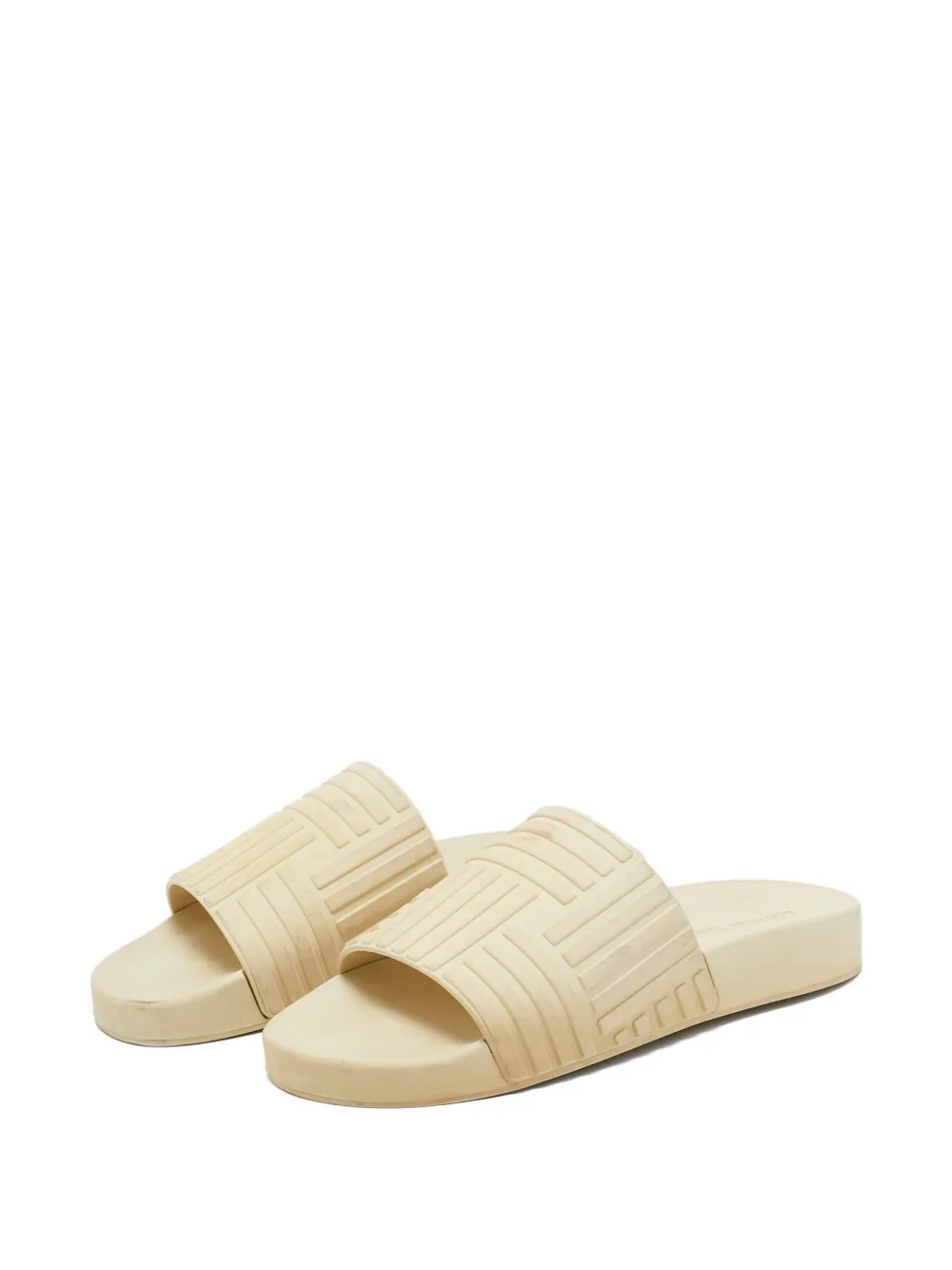Bottega Veneta Pre-Owned Geweven slippers met reliëf - Beige