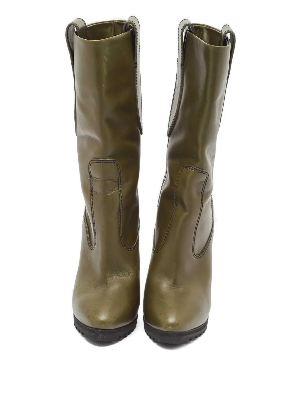 Pre-owned Giuseppe Zanotti Vintage  120mm Leather Boots In Green