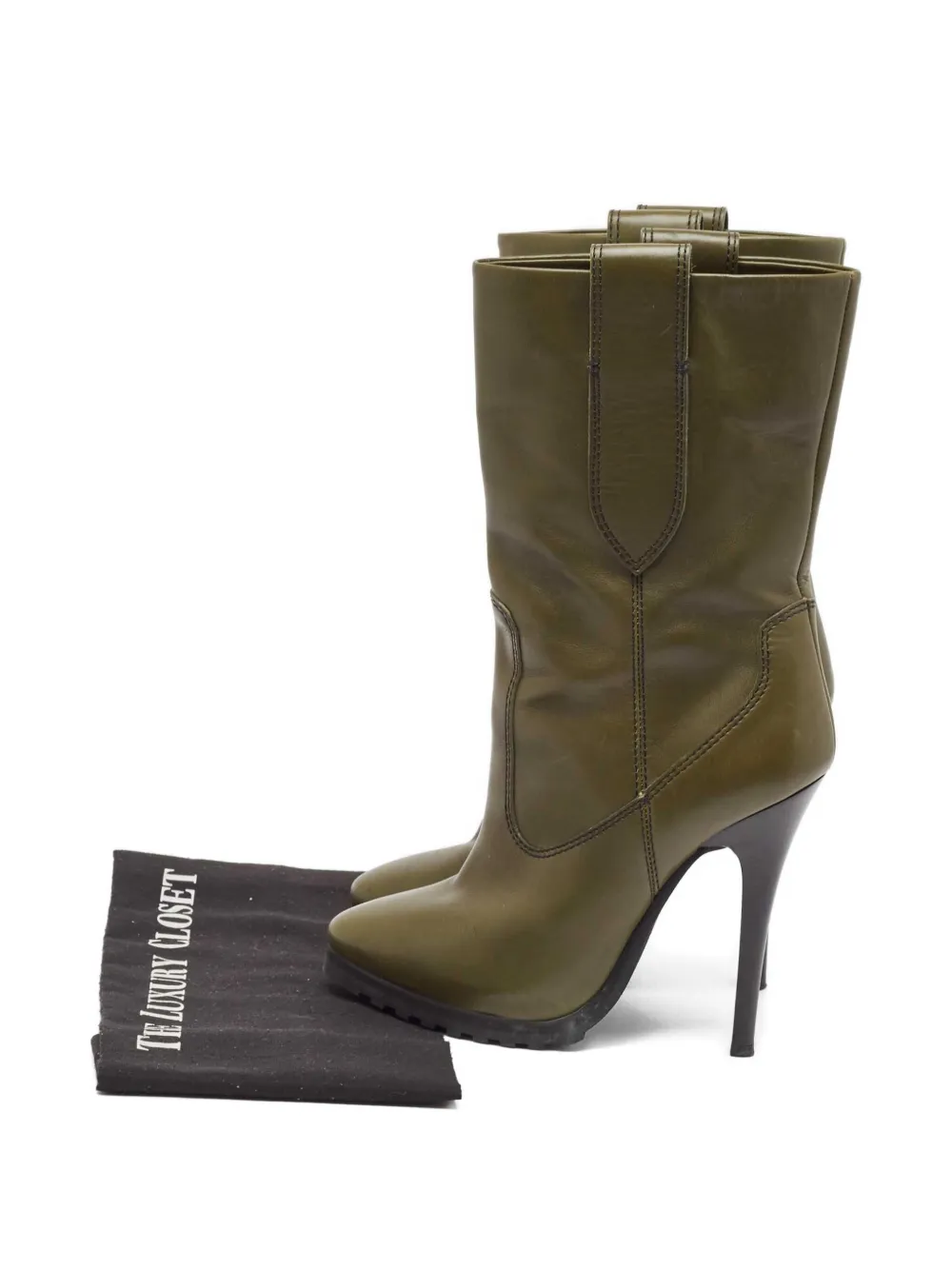 Pre-owned Giuseppe Zanotti Vintage  120mm Leather Boots In Green