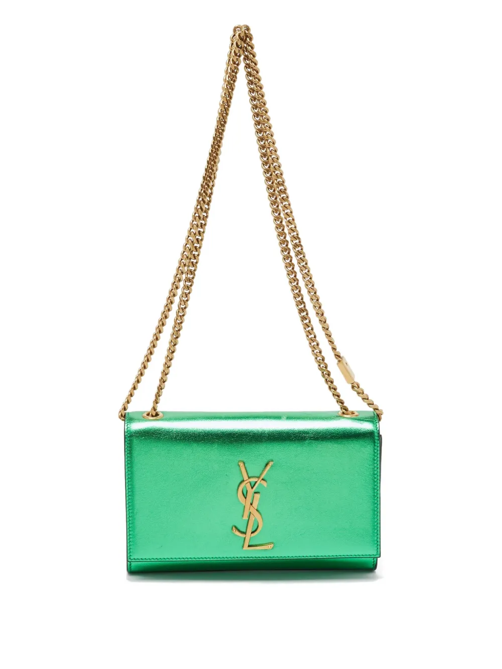 Saint Laurent Pre-Owned leather wallet on chain | Green | Image 1