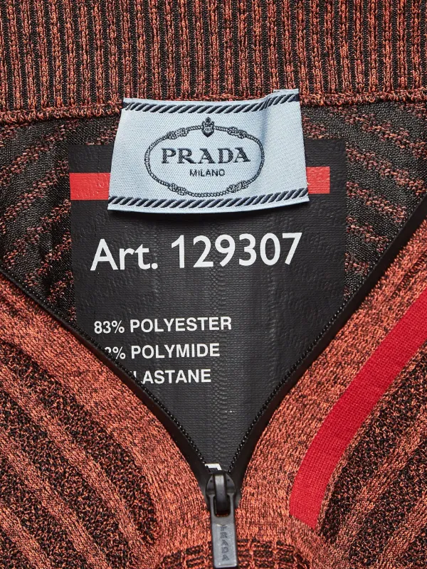 Prada Pre-Owned geometric-pattern Knitted Top | Orange | FARFETCH