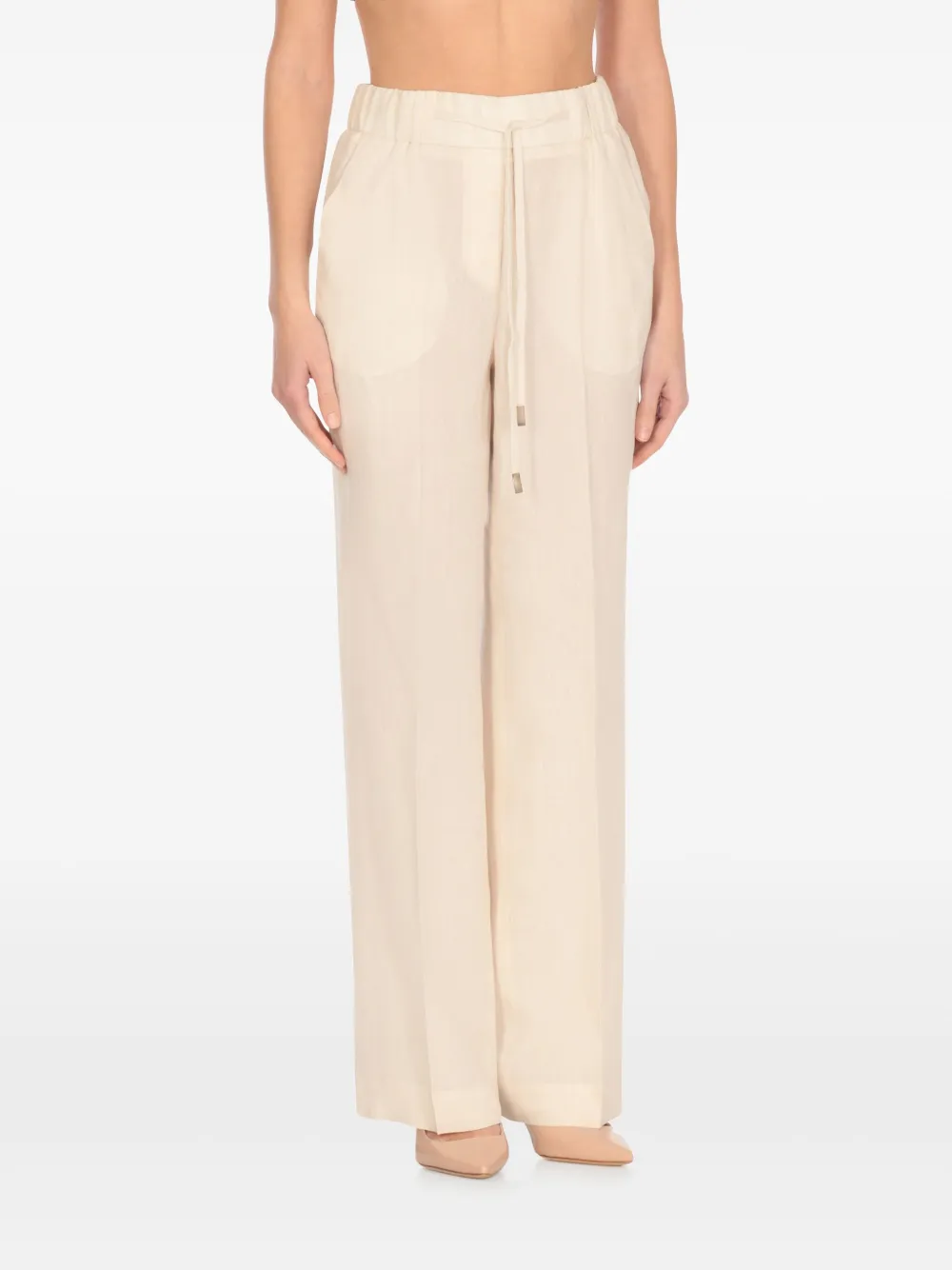 Peserico Broek met wijde pijpen - Beige