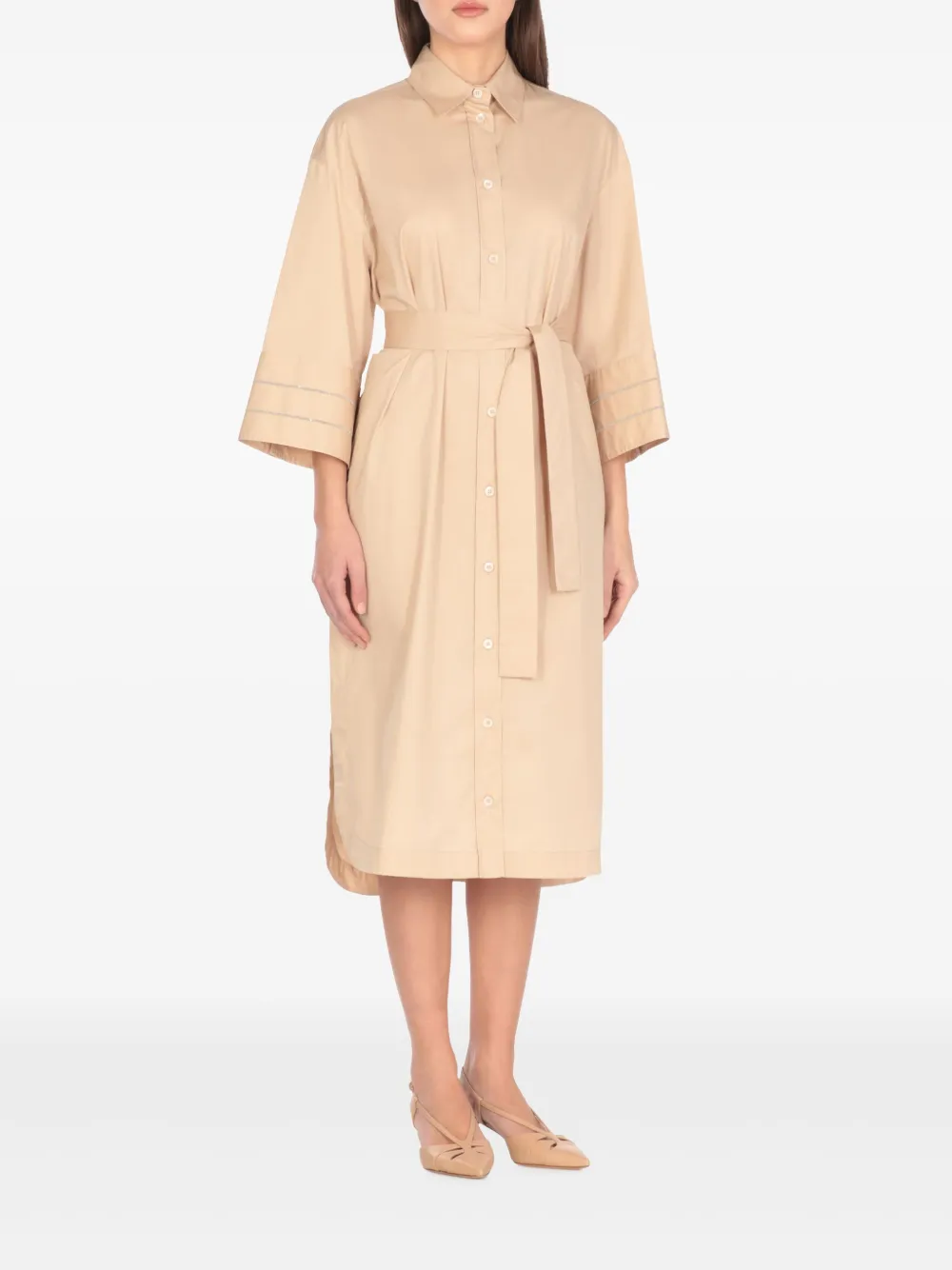 Shop Peserico Bead-detail Midi Dress