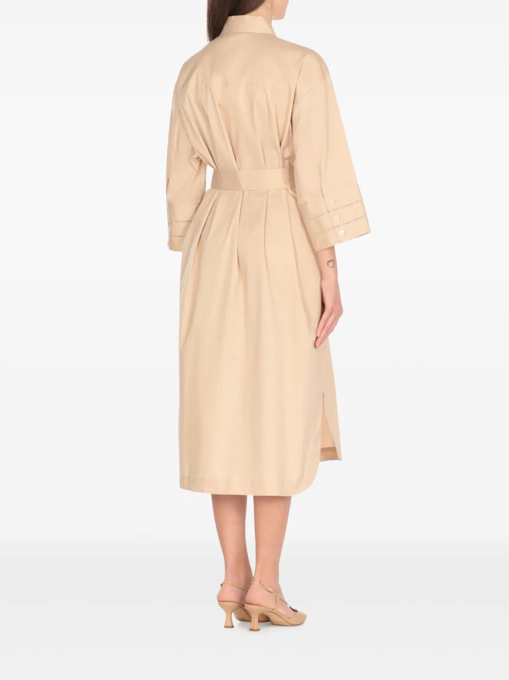 Shop Peserico Bead-detail Midi Dress