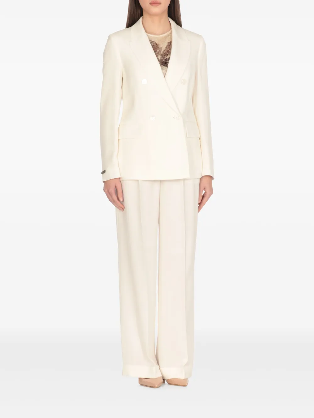 Peserico Blazer met dubbele rij knopen Wit