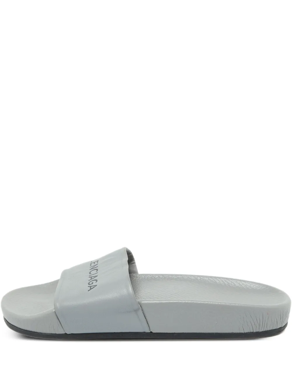 Balenciaga Pre-Owned logo-print slides | Grey | Image 1
