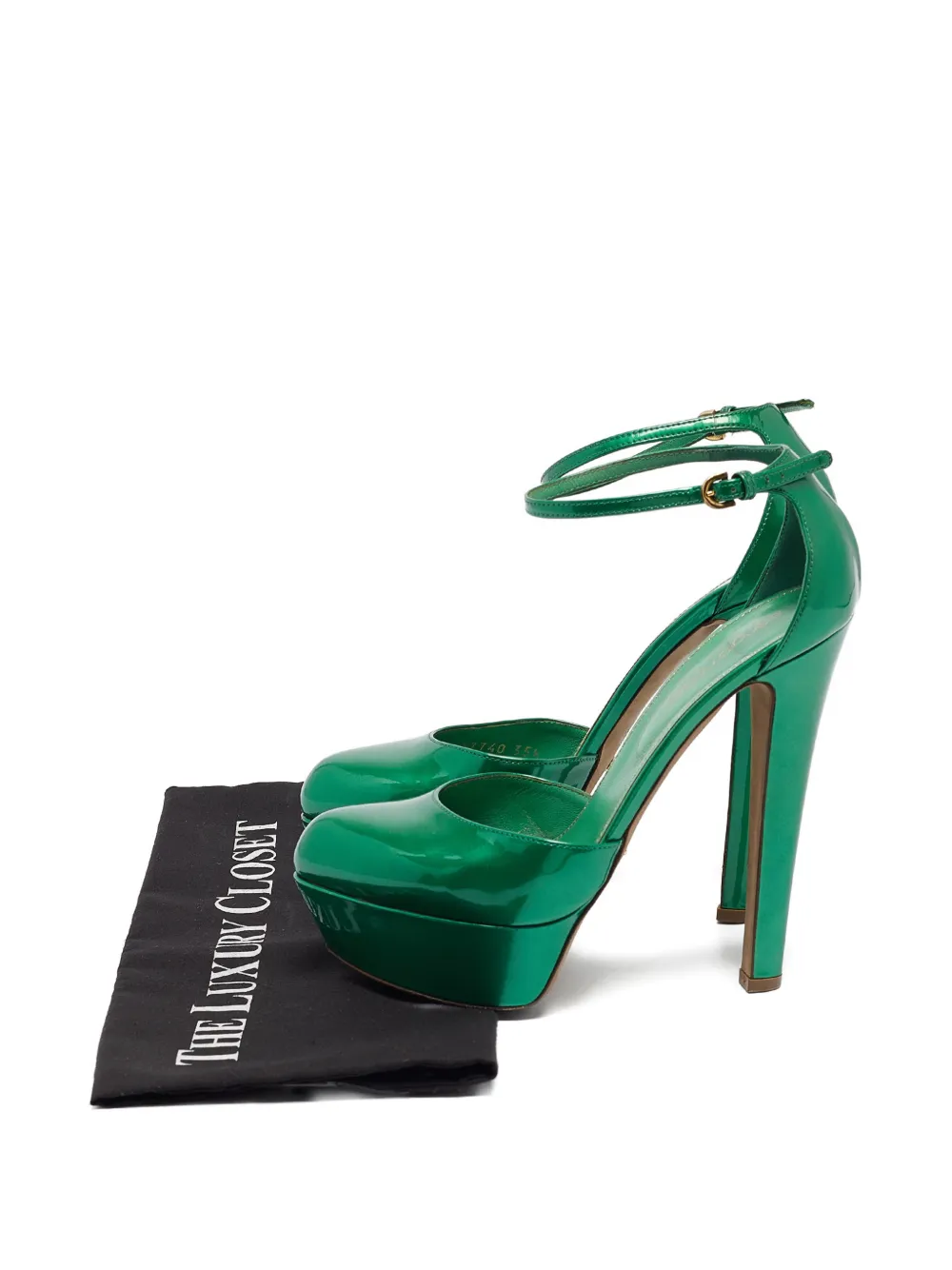 Sergio Rossi Vintage Pre-owned 110 mm leren sandalen met plateauzool - Groen