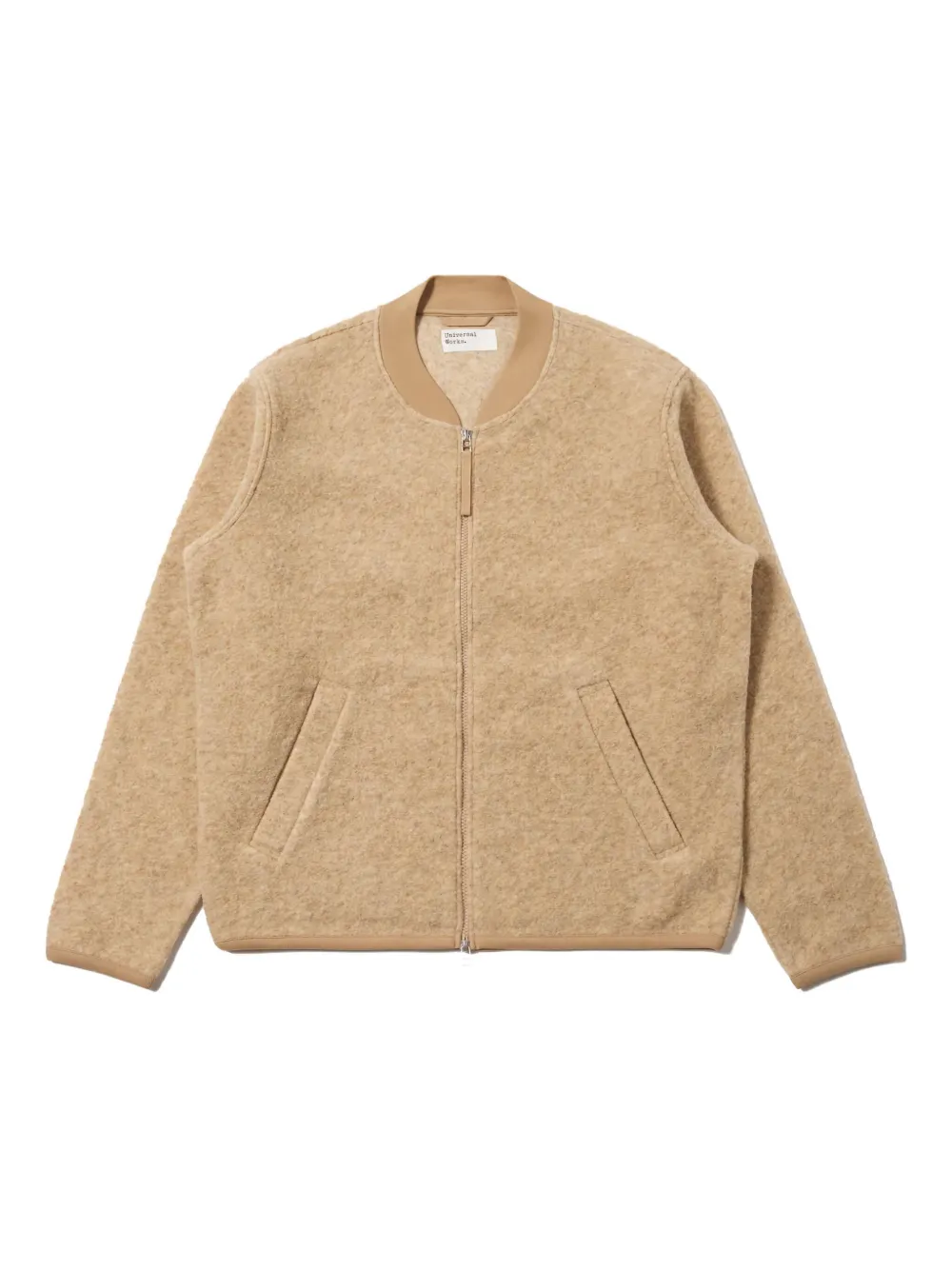 Universal Works zip-up bomber jacket | Neutrals | Image 1
