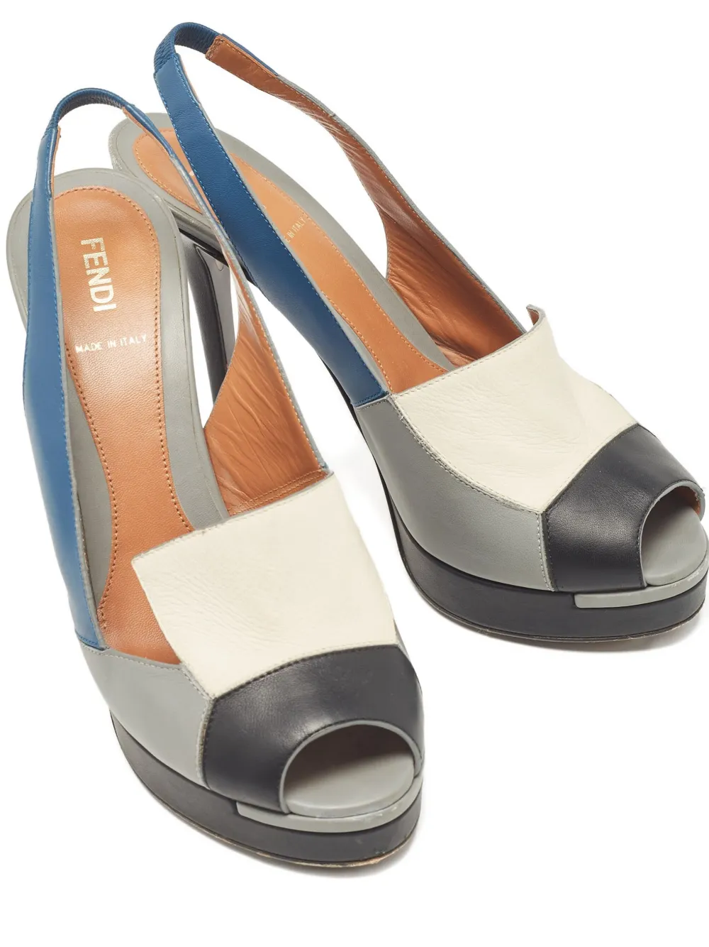 Fendi Pre-Owned 130 mm pumps met colourblocking - Grijs