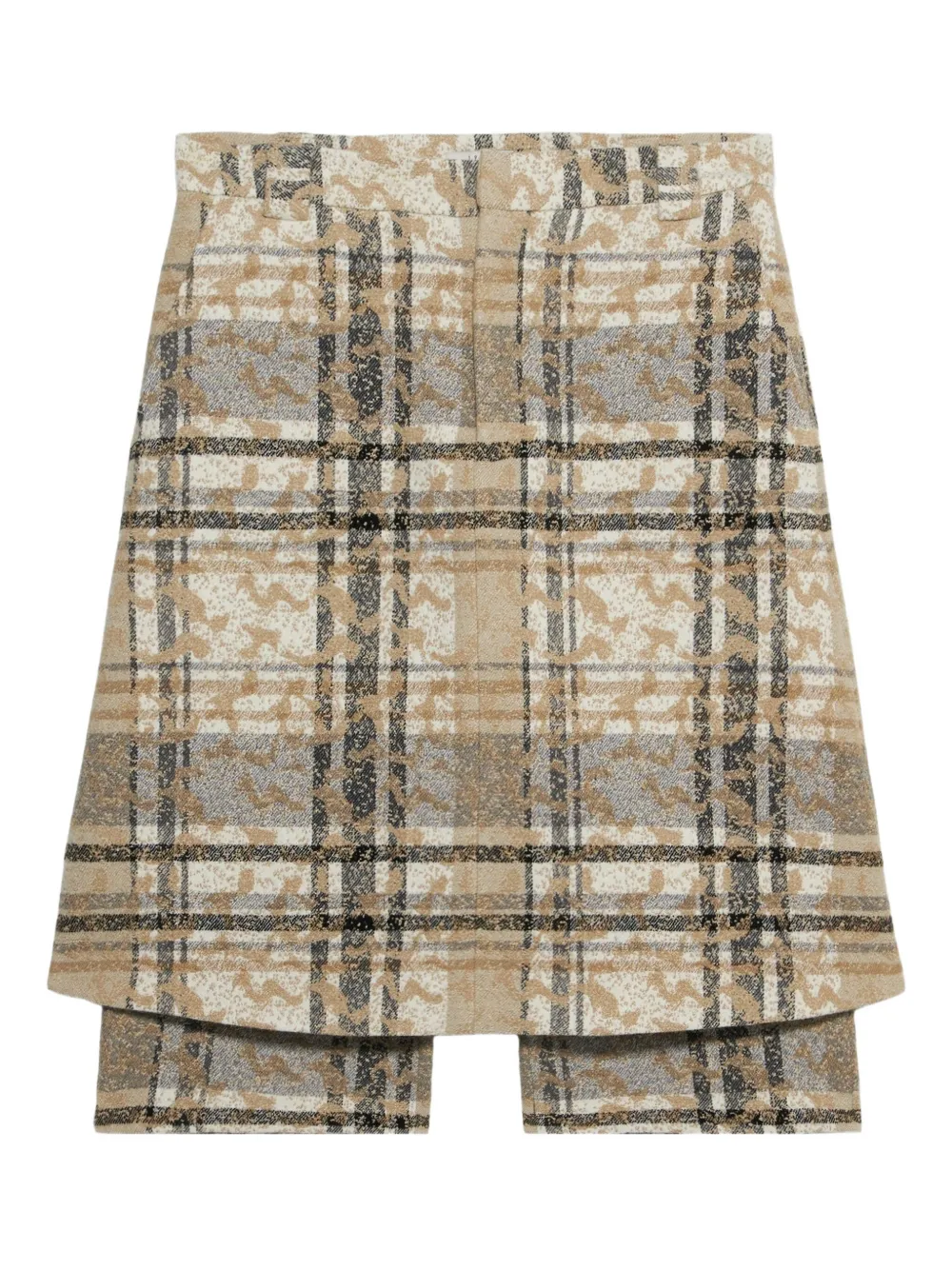 1989 STUDIO Geruite shorts met jacquard Beige