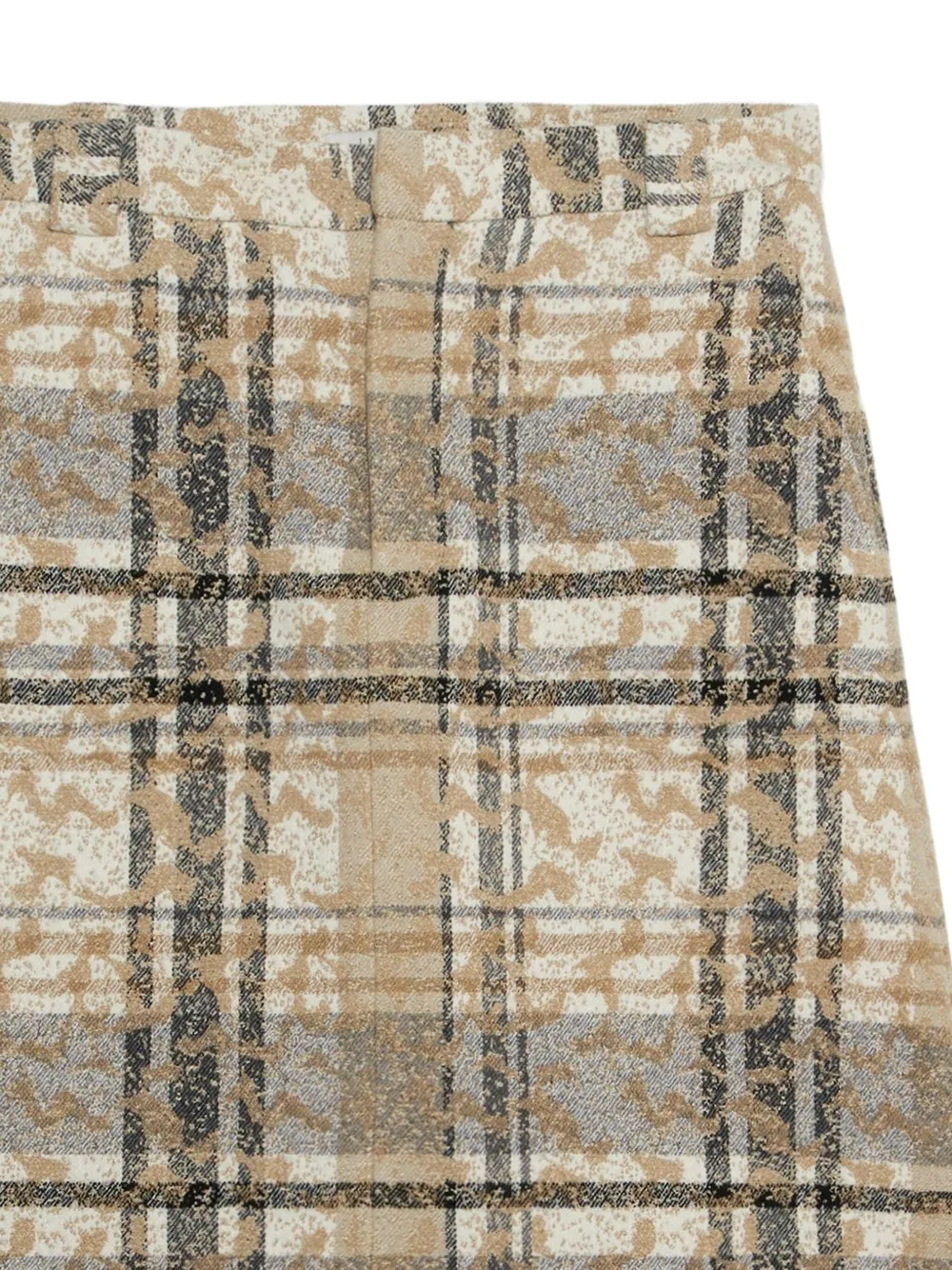 1989 STUDIO Geruite shorts met jacquard - Beige