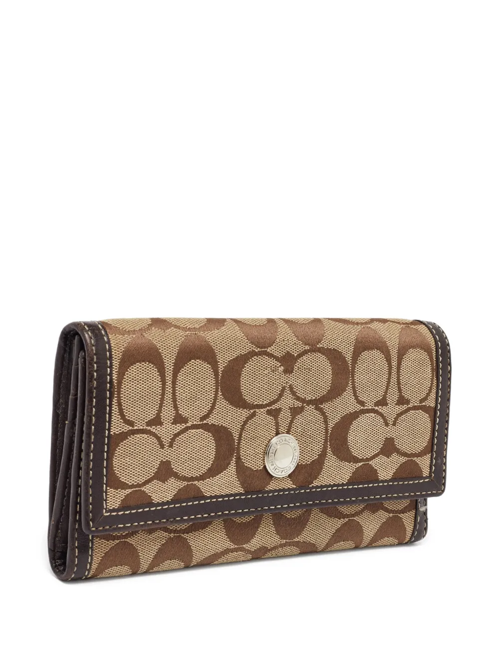 Pre-owned Coach Vintage Signature Coated-canvas Wallet