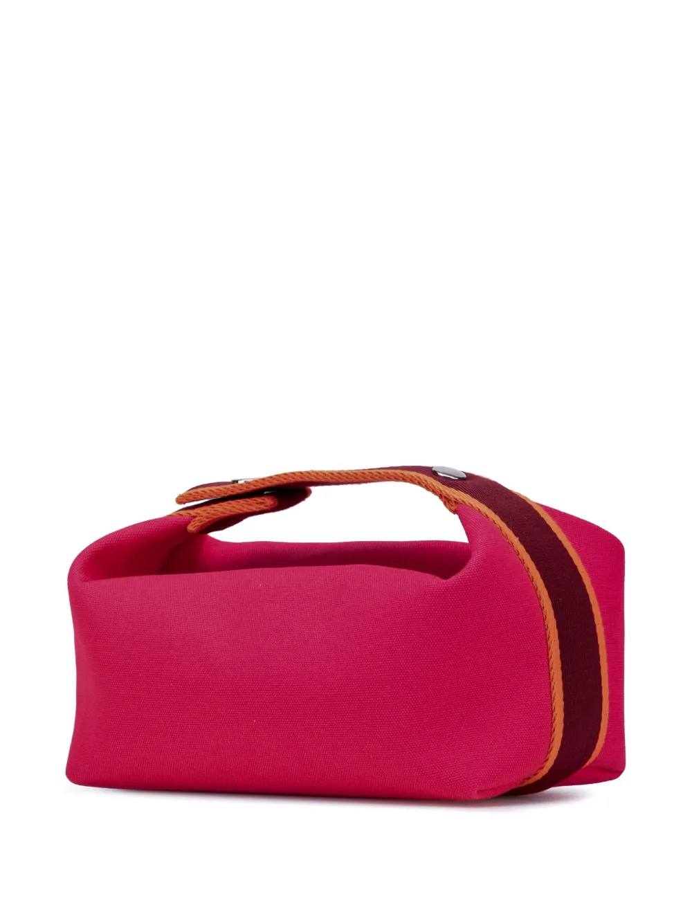 Pre-owned Hermes 2020-2025 Small Toile Bride A Brac Vanity Bag In Pink
