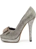 Fendi Pre-Owned 145mm Brocade leather heeled pumps - Silver