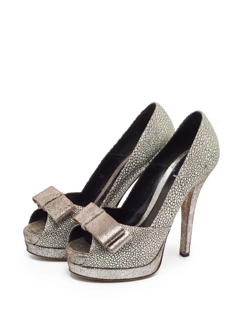 Fendi Pre-Owned 145 mm Brocade leren pumps met hak - Zilver