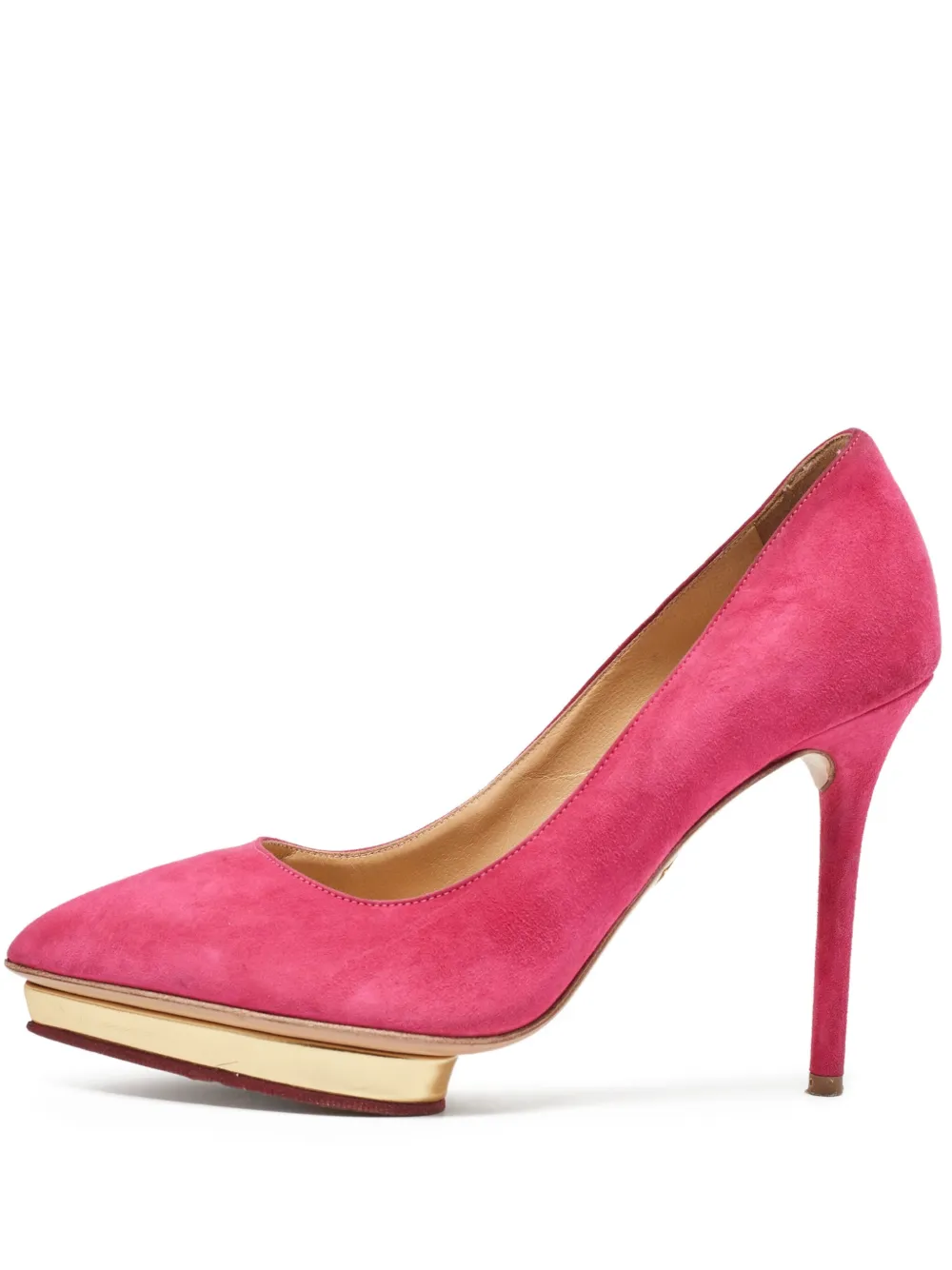 Pre-owned Charlotte Olympia 105mm Suede Heeled Pumps