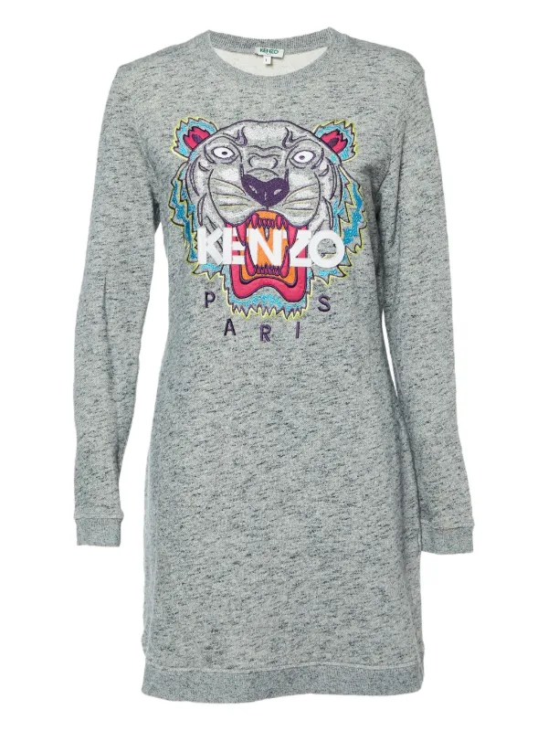 KENZO Tiger Sweatshirt Dress Pale Grey Women > The Tiger
