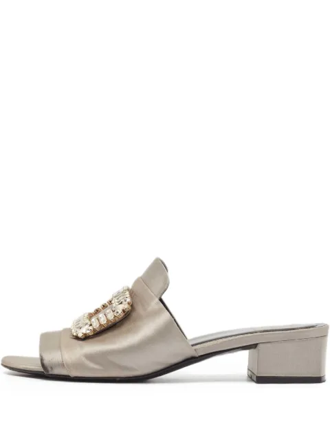 Roger Vivier Vintage 50mm embellished satin mules