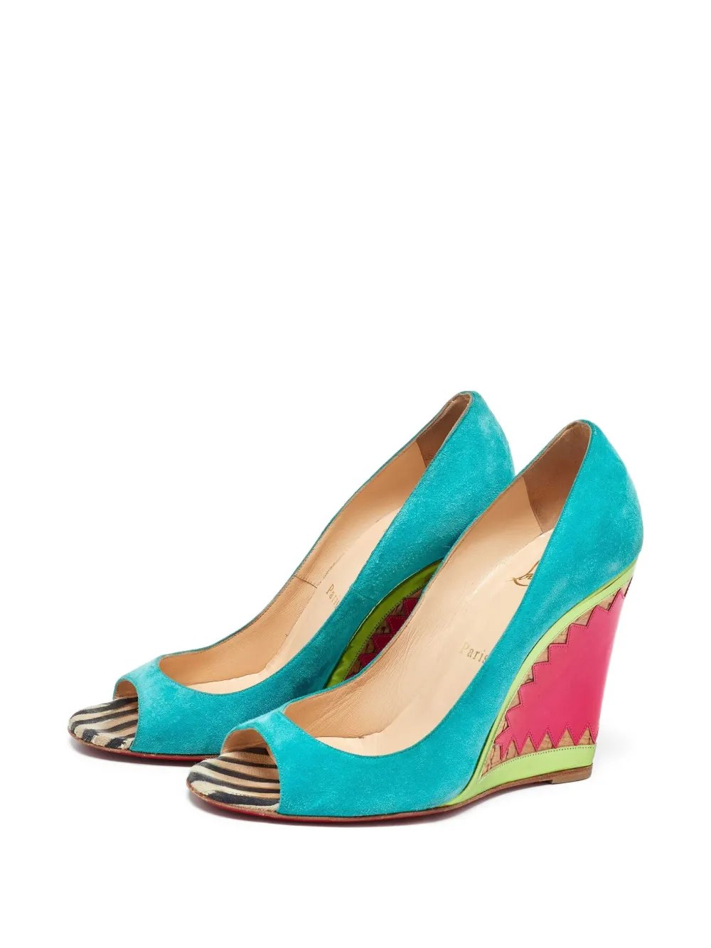 Christian Louboutin Pre-Owned 110 mm Miramar sandalen - Blauw