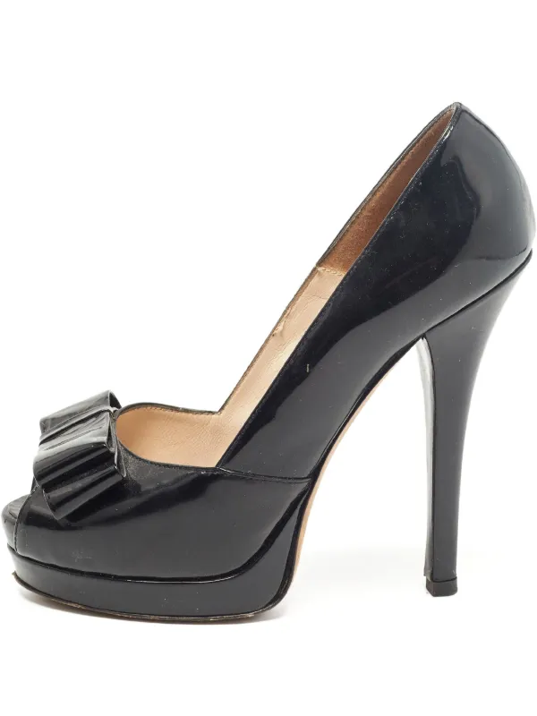 Fendi Pre-Owned 145mm Leather Pumps Black FARFETCH IN