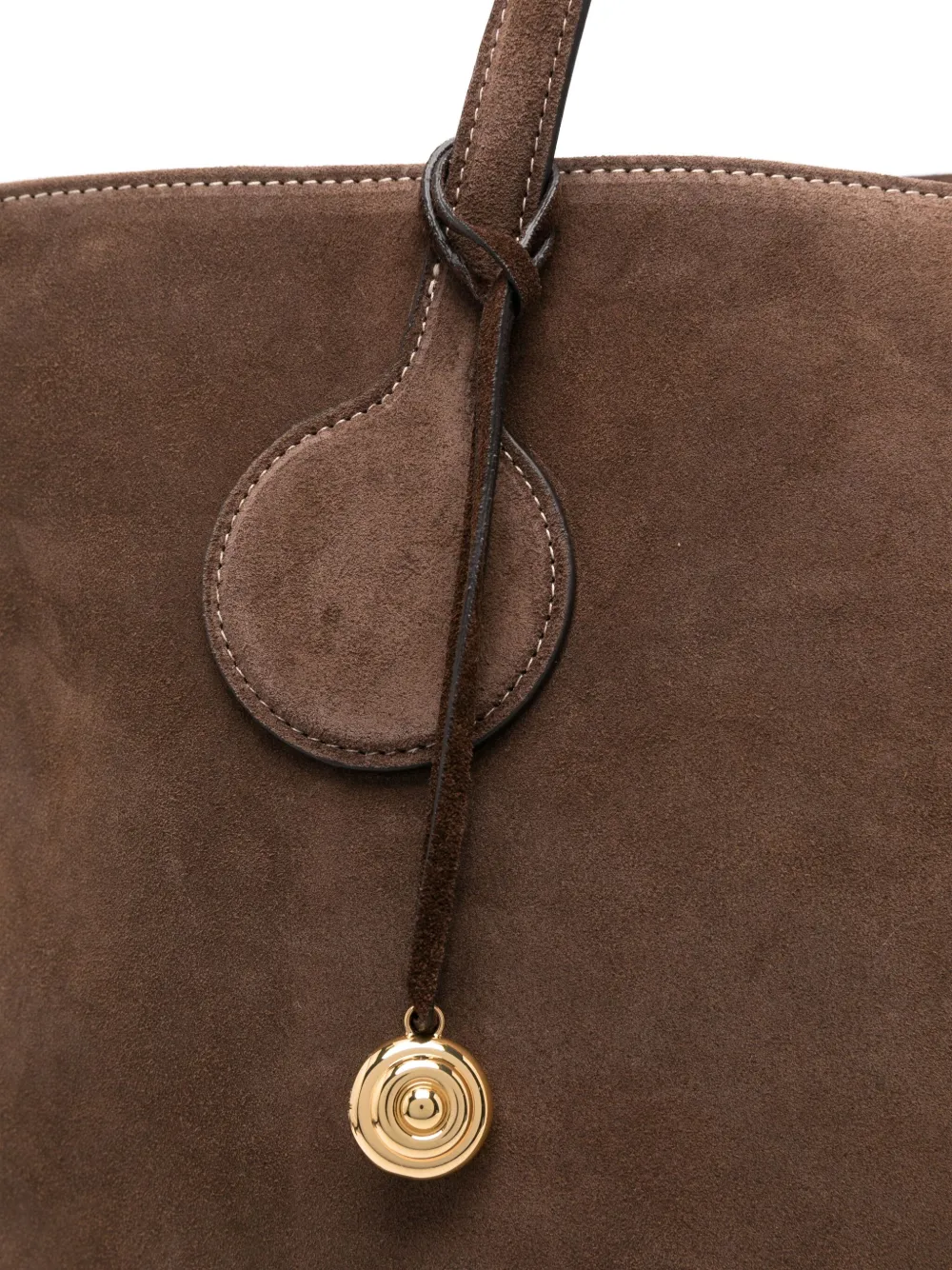 Liffner Large Suede Tote Bag In Brown