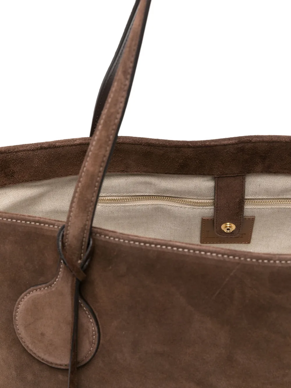 Liffner Large Suede Tote Bag In Brown
