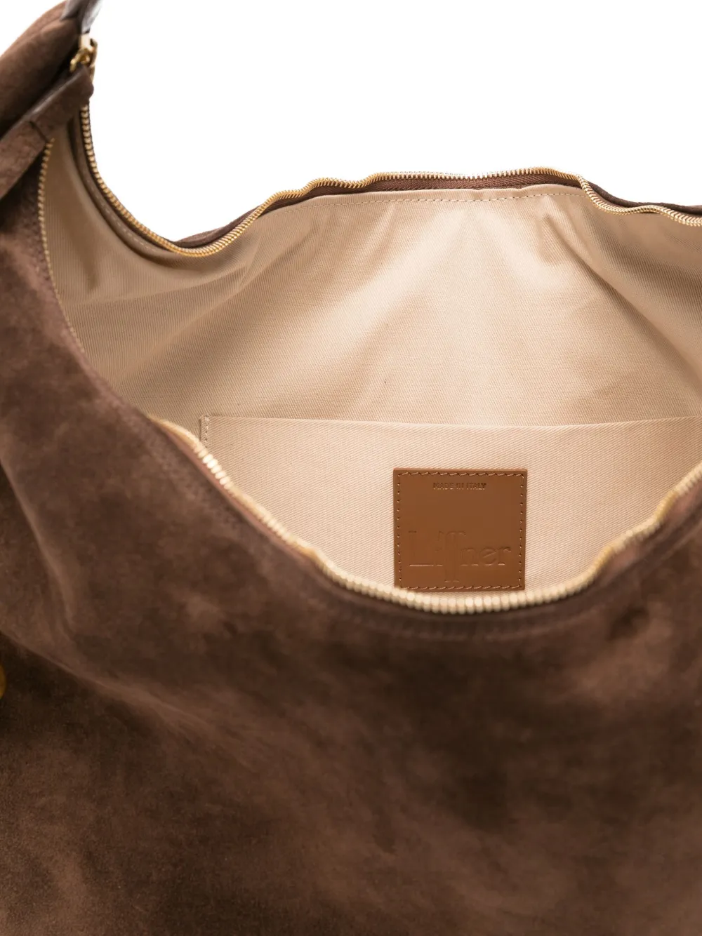 Liffner Suede Shoulder Bag In Brown