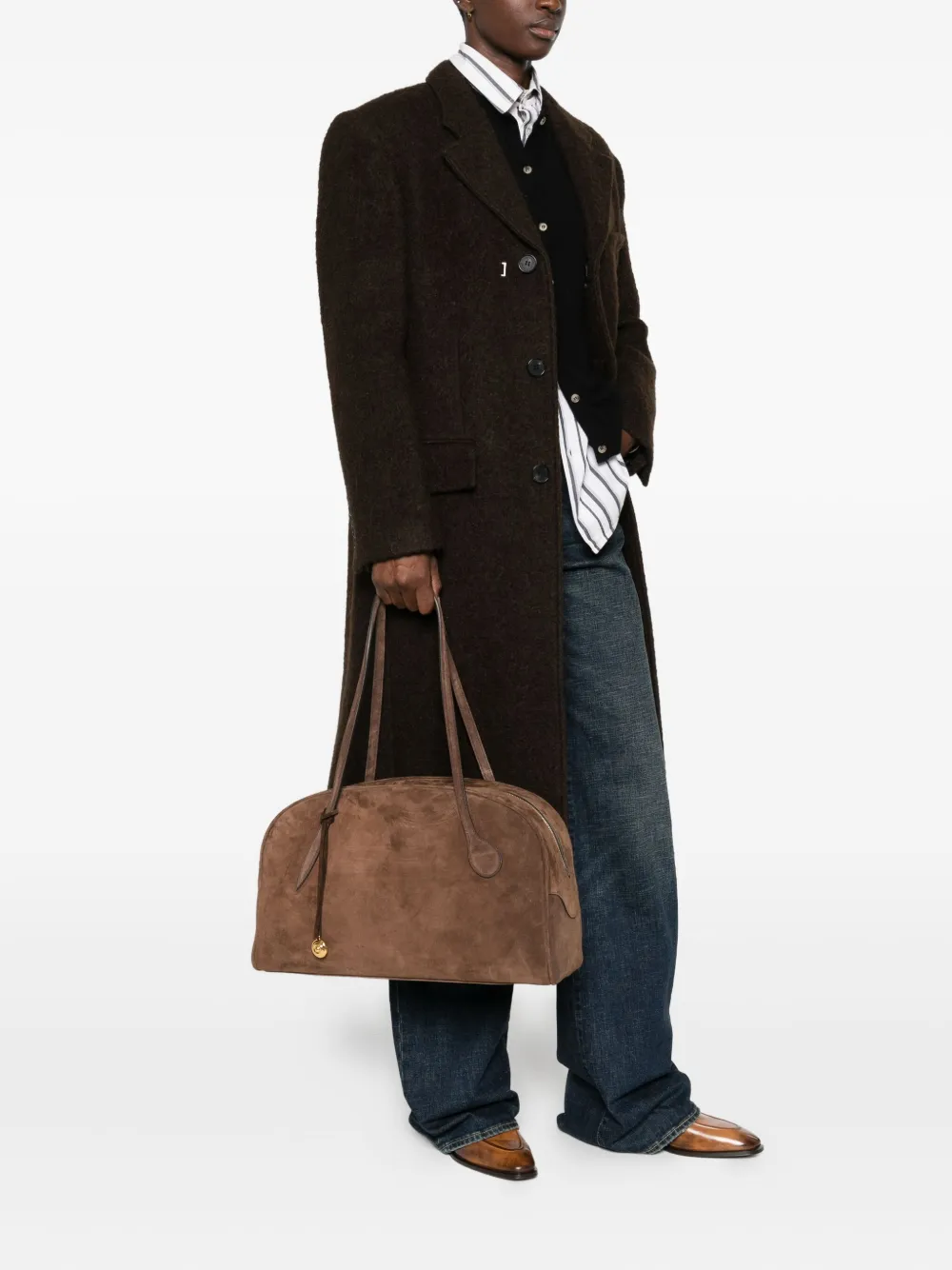 Liffner Suede Tote Bag In Brown