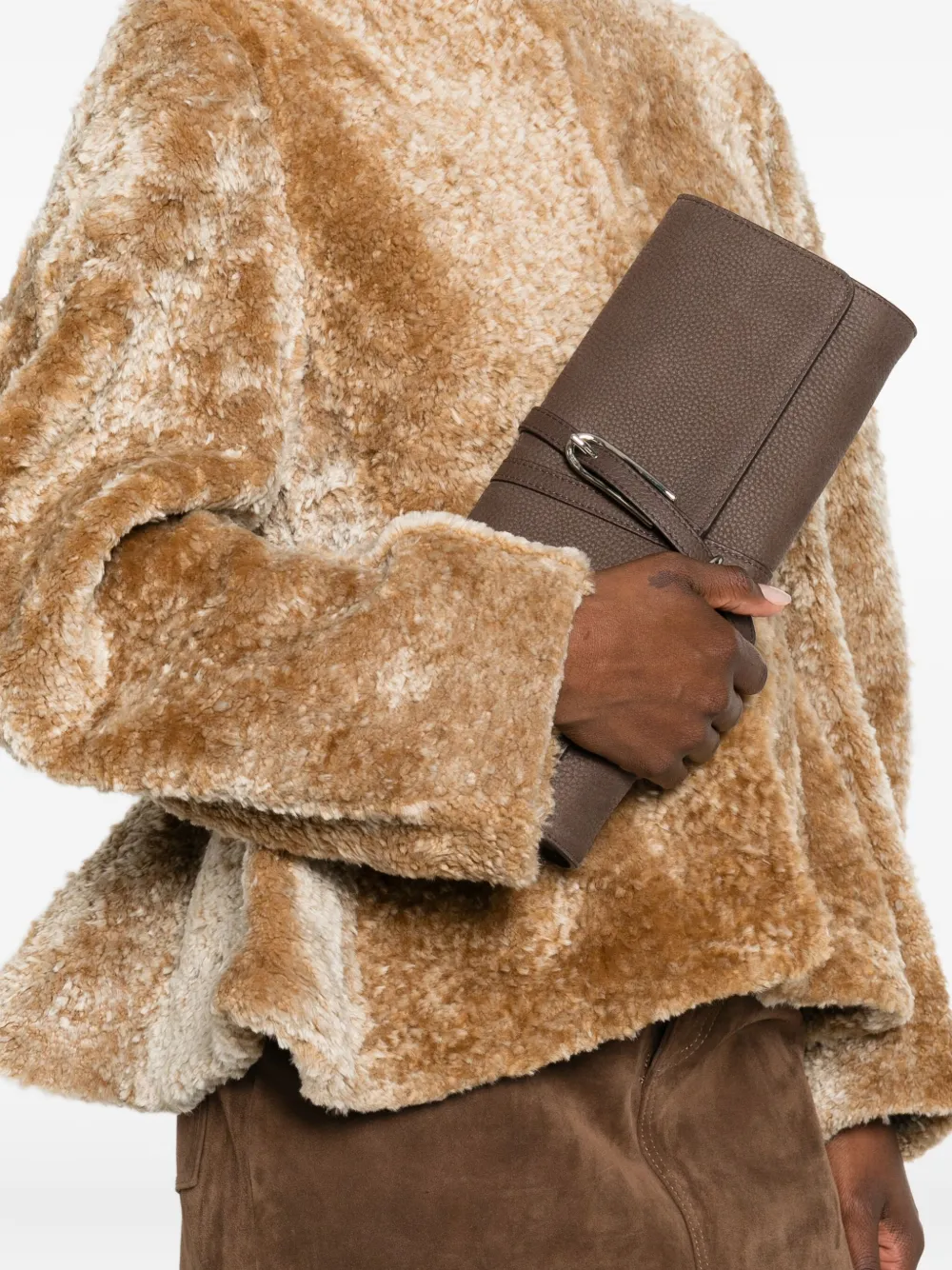 Liffner belted clutch bag - Bruin