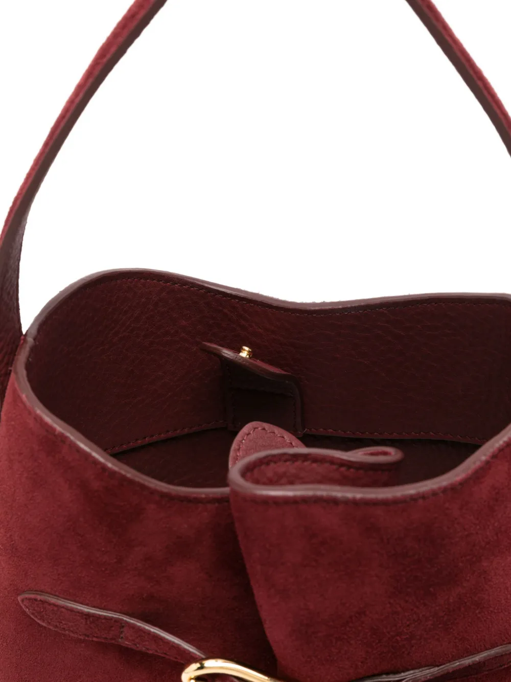 Liffner Mini Suede Bucket Bag In Brown